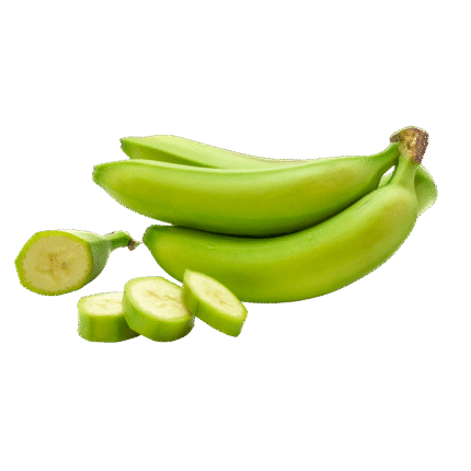 Green unripe plantains